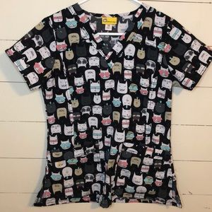Wonderwink XS Cool Cats Scrub Top